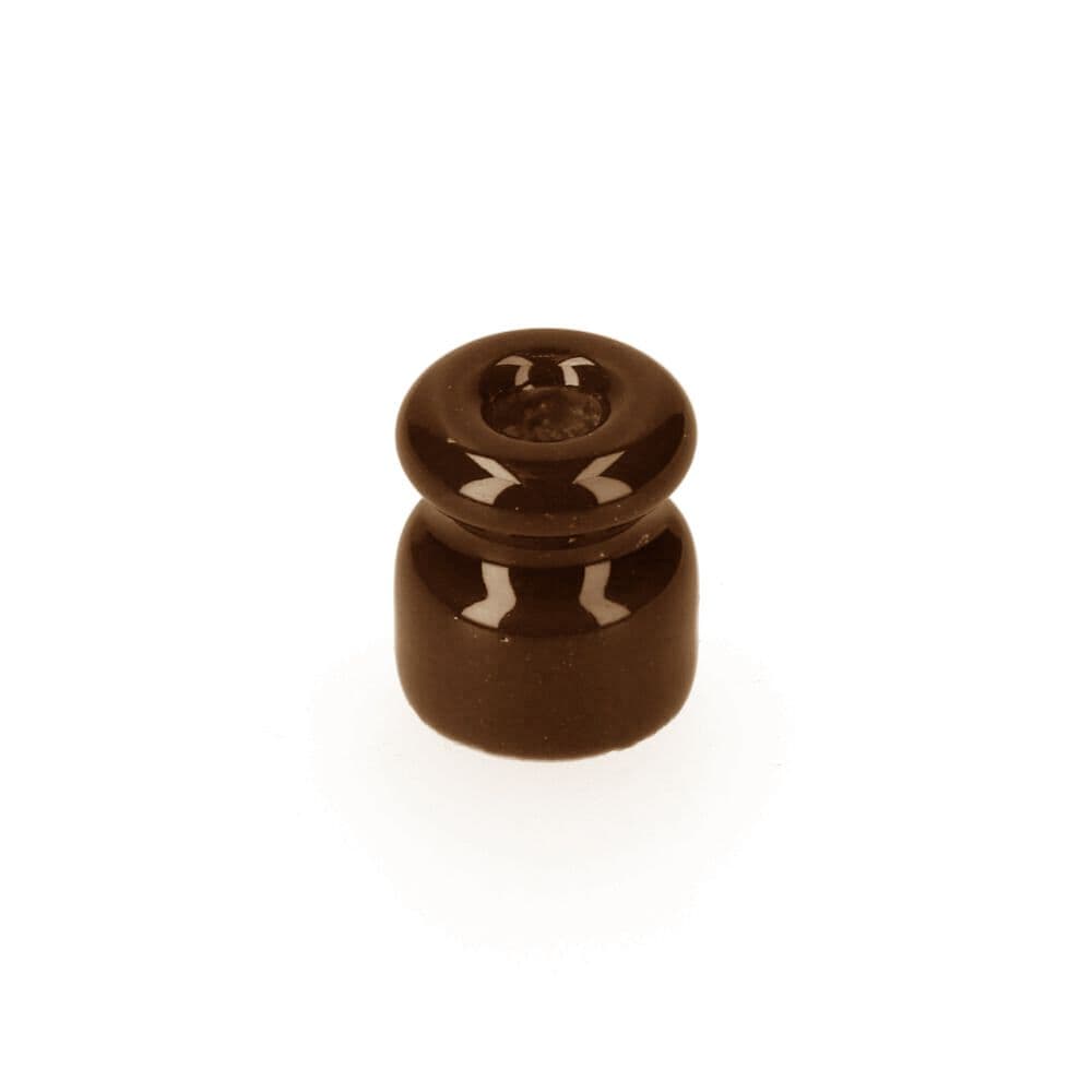 AISLADOR DE PORCELANA PARA CABLE TRENZADO MARRÓN