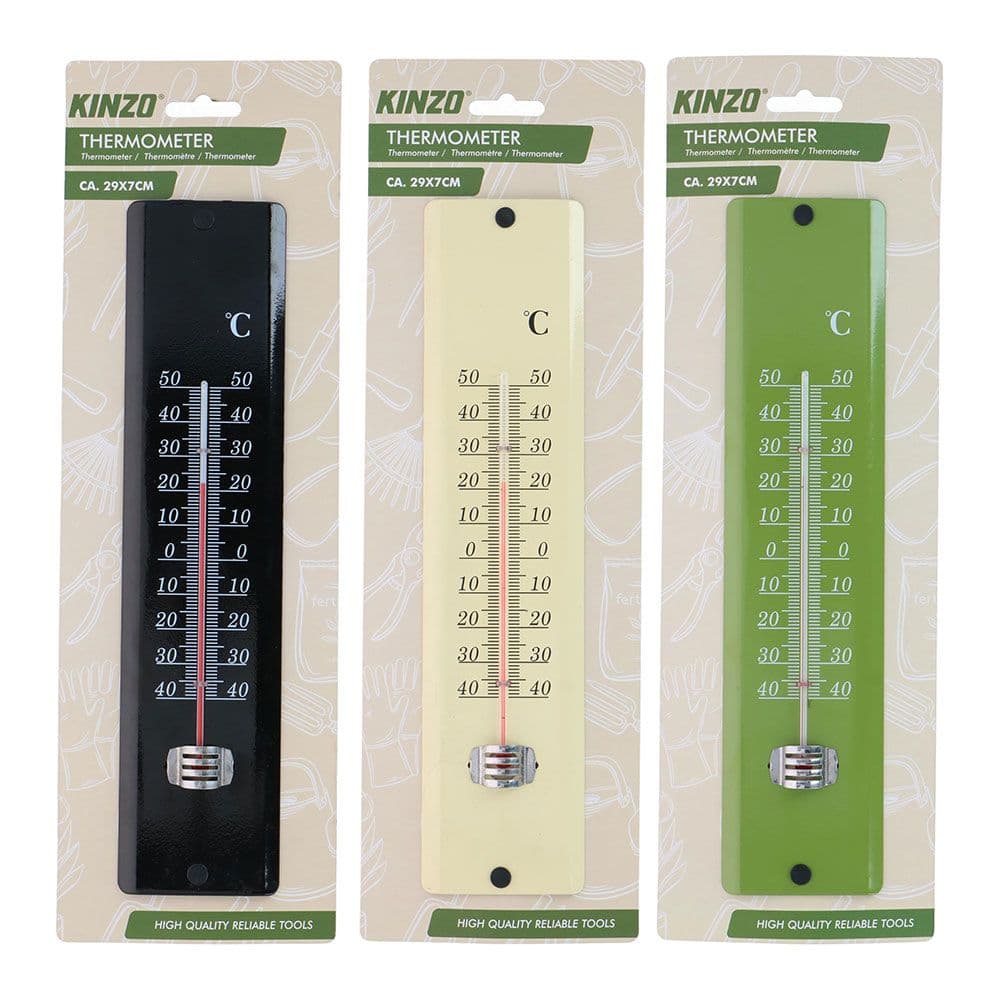 TERMÓMETRO DE JARDÍN, COLORES SURTIDOS - 7 x 1,5 x 29,5 cm