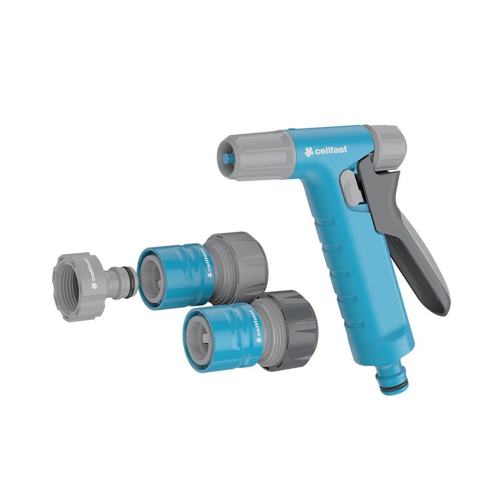 PISTOLA DE RIEGO Y CONECTORES HYDRON CELLPRO ¾ pulg 6 bar, 2 FUNCIONES, BLISTER