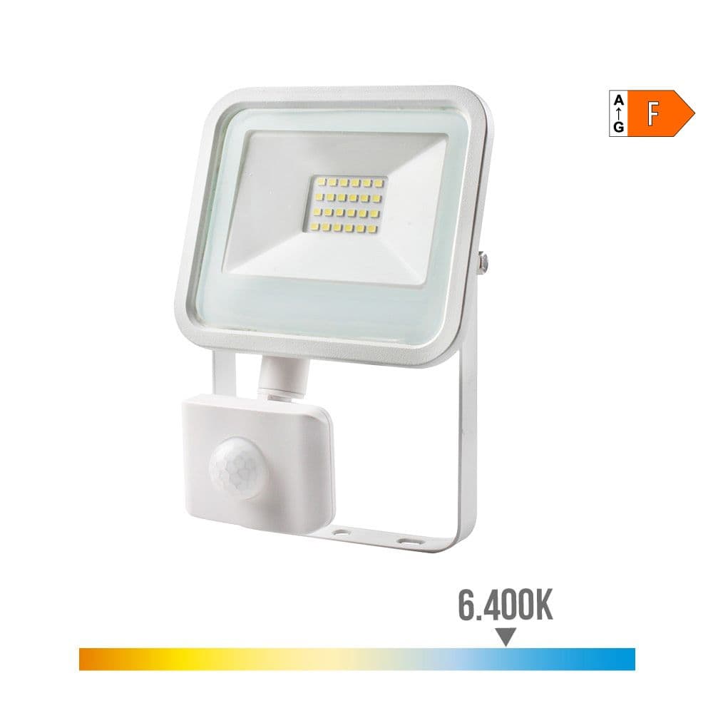 FOCO PROYECTOR LED CON SENSOR DE PRESENCIA 20 W, 1520 lm, 6400 K, LUZ FRÍA - 12,4 x 4,5 x 15,8 cm