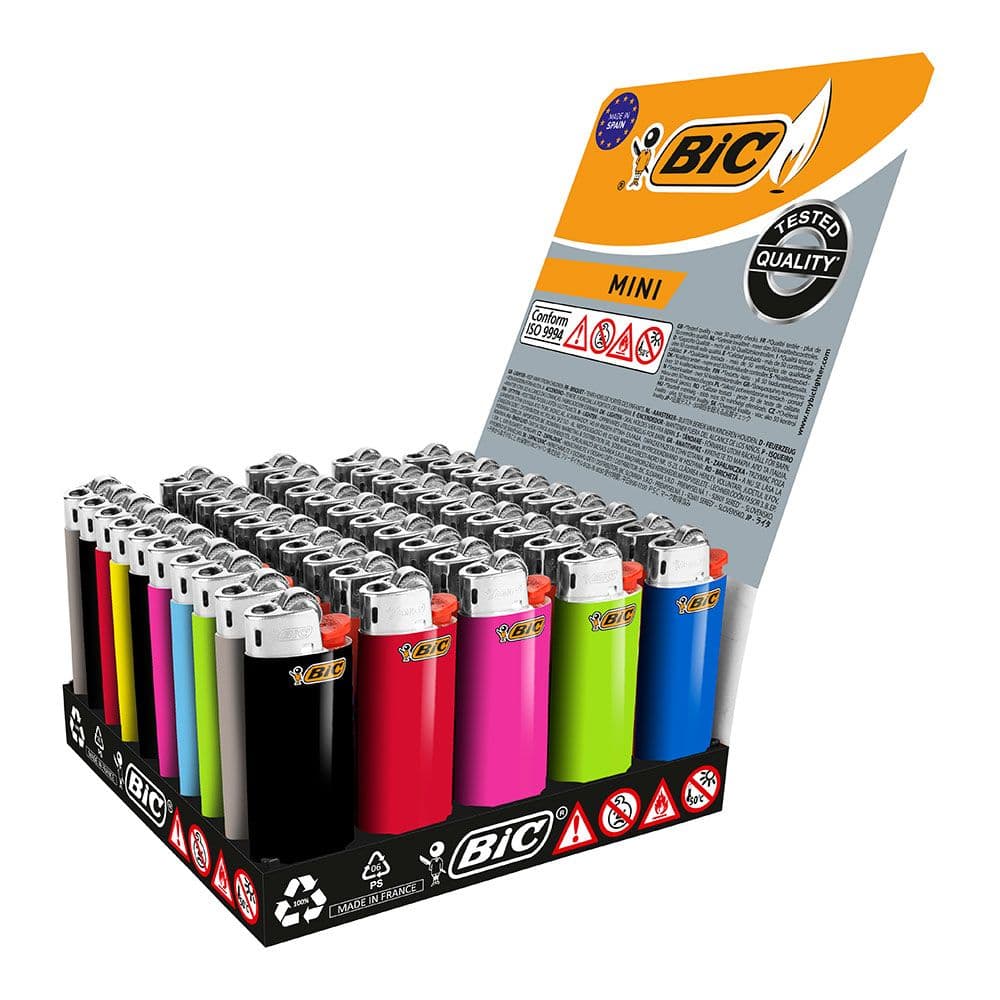 ENCENDEDOR MINI J25 COLORES SURTIDOS EXPOSITOR 50 uds