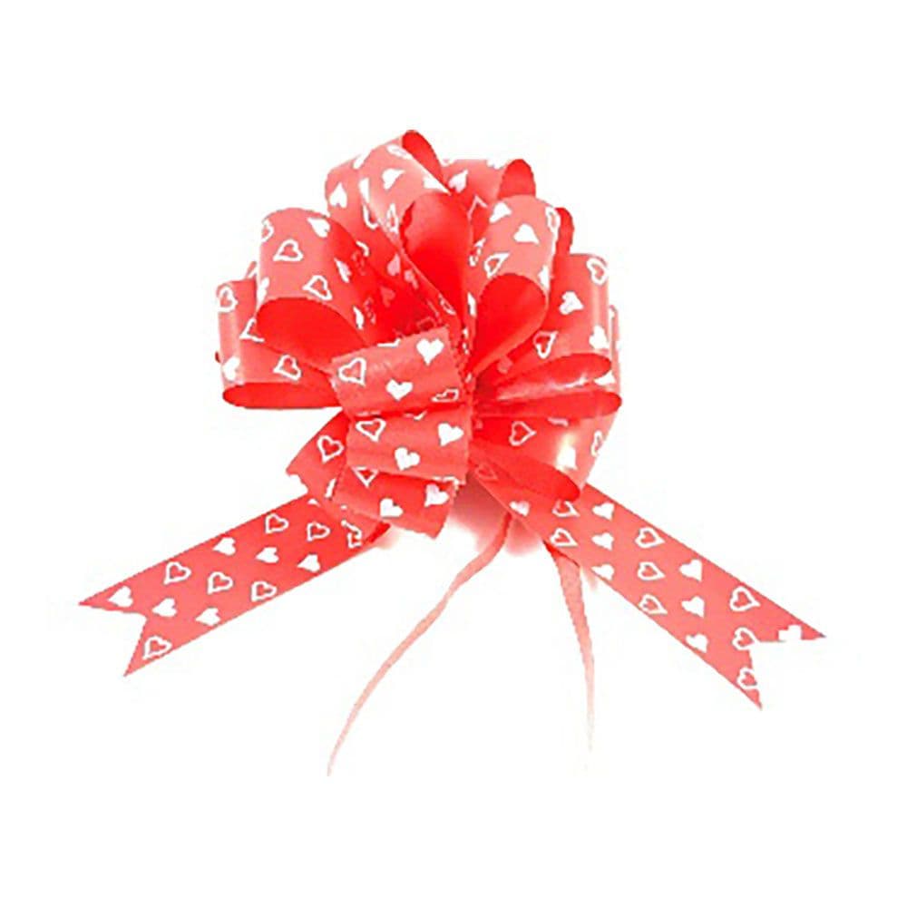 LAZOS DE ADORNO DE CORAZONES ROJOS, BOLSA 50 uds, 31 mm