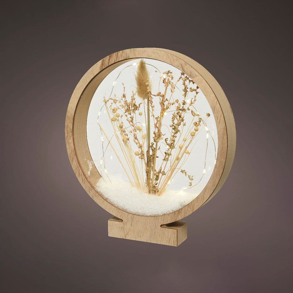 CÍRCULO DE MADERA CON MICROLEDS 25 LEDS - 4,30 x 25 x 27,5 cm