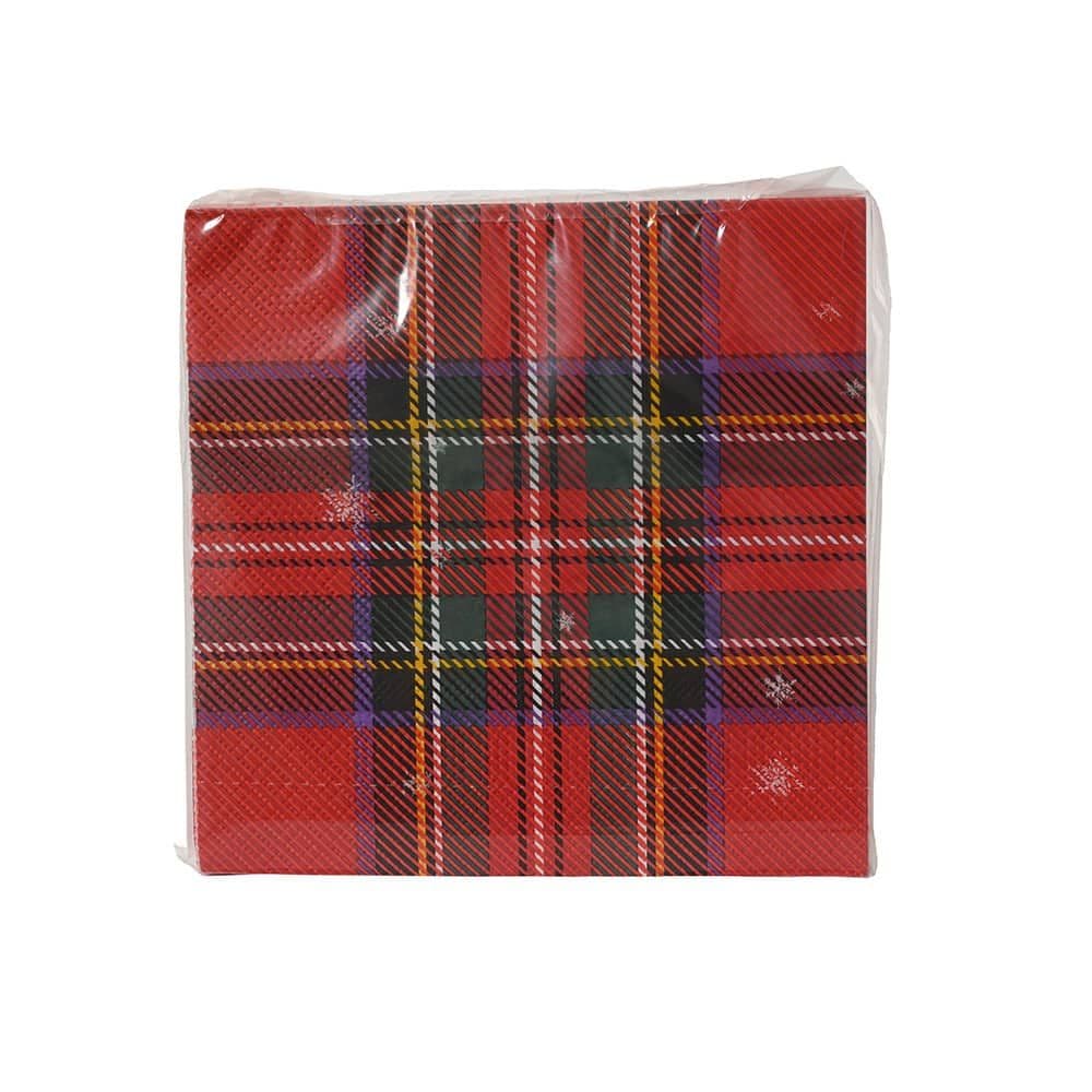 SERVILLETAS DE PAPEL ESTAMPADAS VERDE/ROJO 33 x 33 cm