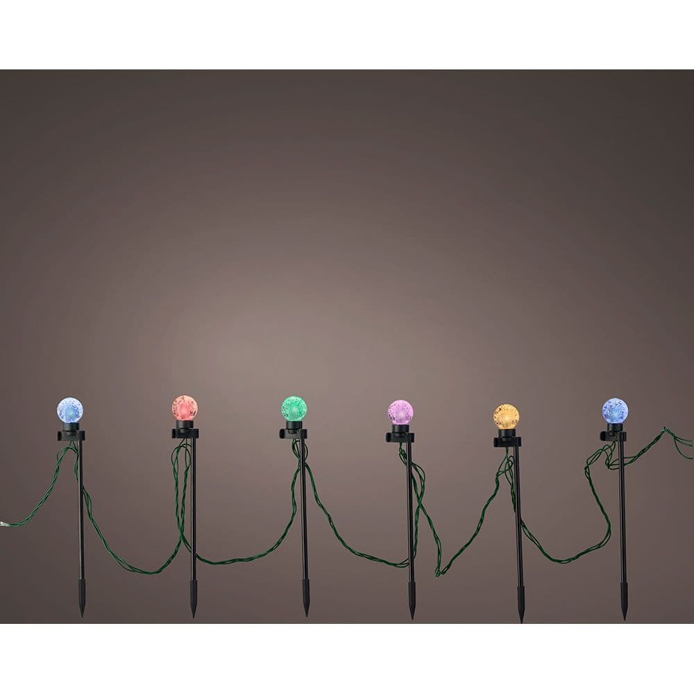 GUIRNALDA MICROLEDS PARPADEANTE, 20 LUCES CON ESTACA, BLANCO CÁLIDO/MULTICOLOR.