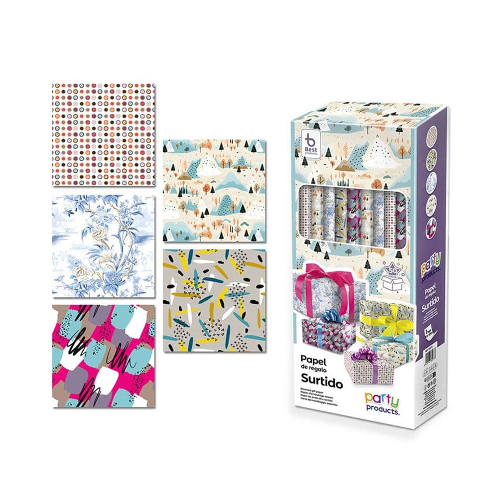 PAPEL REGALO SURTIDO 5 MODELOS 70 x 100 cm (VENTA SOLO CAJA 50 uds)