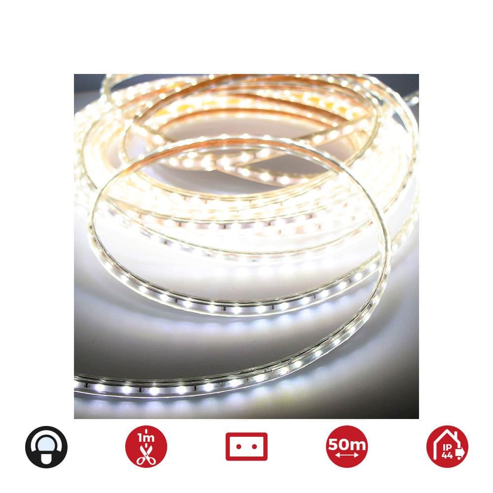 TIRA DE LED 60 LEDS/m 4,2W/m 220-240V IP44 50 m BLANCO FRIO