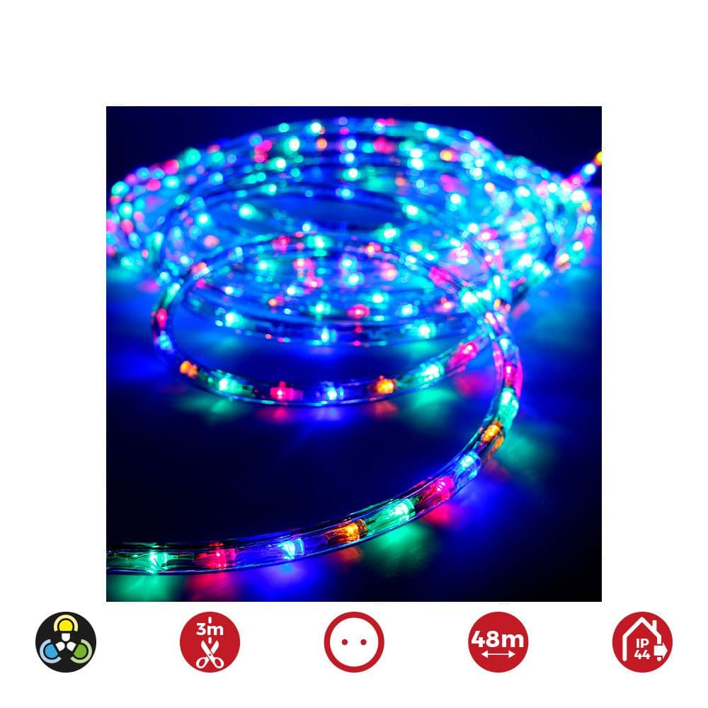 TUBO FLEXILED 2 VIAS MULTIFUNCION 48 m 36 LEDS/m IP44 MULTICOLOR