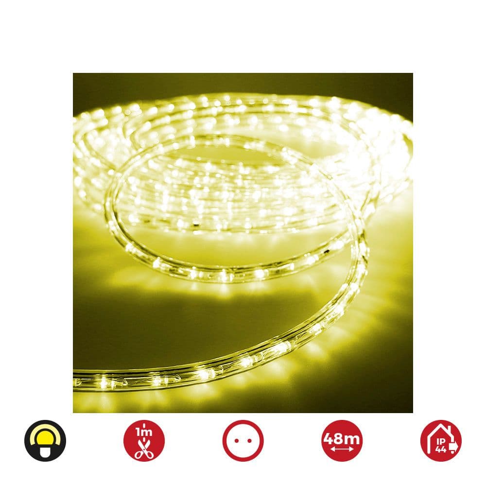 TUBO FLEXILED 2 VIAS FIJO 48 m 30 LEDS/m IP44 AMARILLO