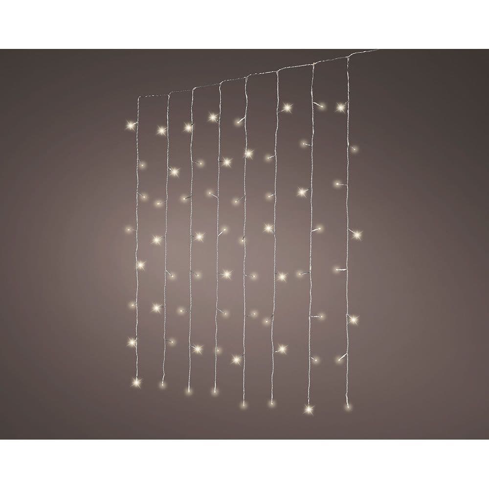 CORTINA LED MULTIFUNCIÓN INTERCONECTABLE, LUZ BLANCA CÁLIDA, 200 LEDS, 1,5 x 2 m