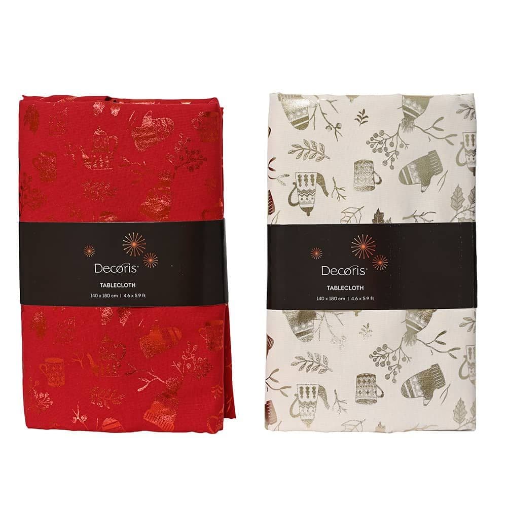 MANTEL DE POLIÉSTER NAVIDAD COLORES SURTIDOS, 140 x 180 cm