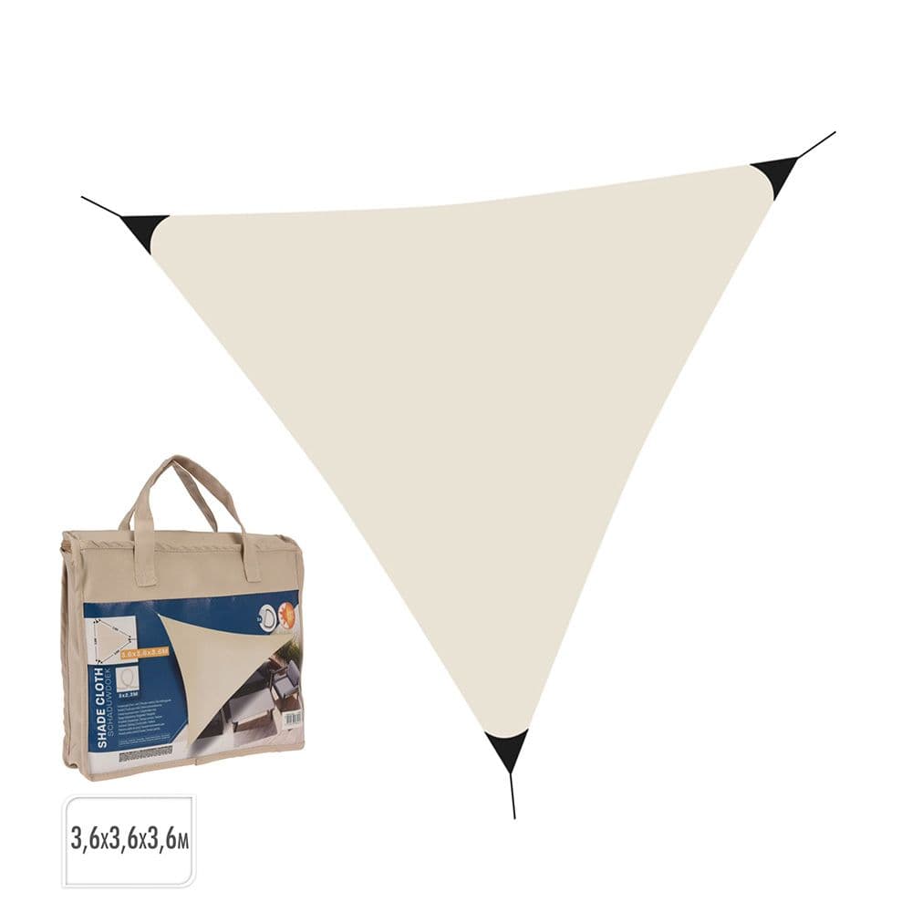 TOLDO VELA TRIÁNGULO 3,60 x 3,60 x 3,60 m COLOR CREMA