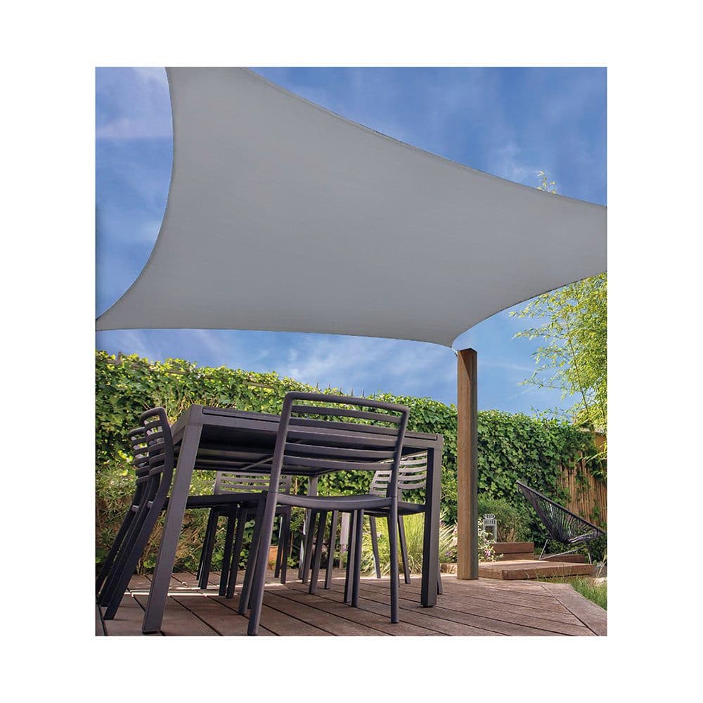 TOLDO VELA CUADRADO COLOR: GRIS CLARO 5 x 5 m