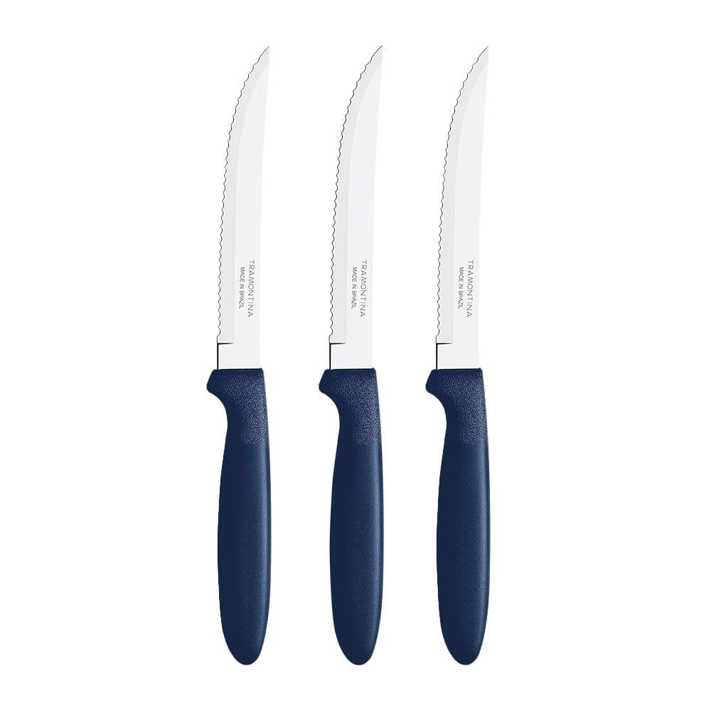 CUCHILLOS DE ASADO IPANEMA AZUL 21,3 cm 3 uds