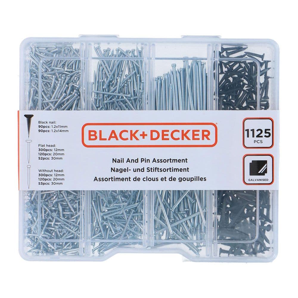 SURTIDO DE CLAVOS 1125 PIEZAS BLACK+DECKER