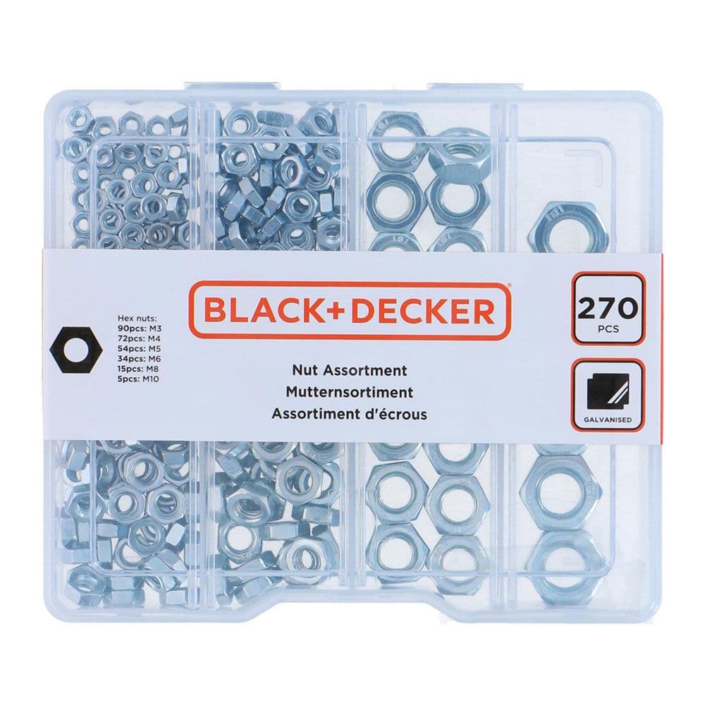 SURTIDO DE TUERCAS 270 PIEZAS BLACK+DECKER