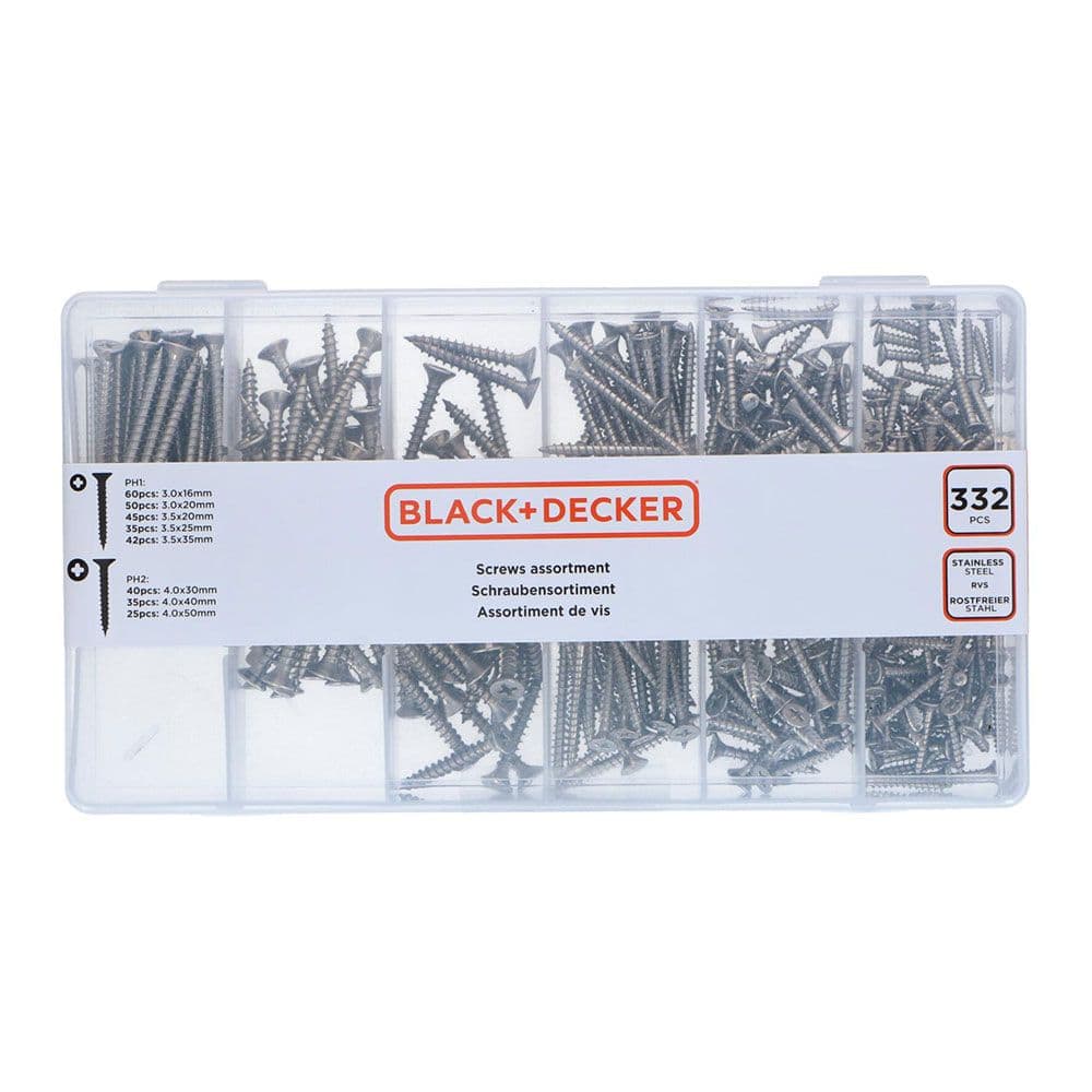 SURTIDO DE TORNILLOS PARA MADERA CABEZA PH BLACK+DECKER