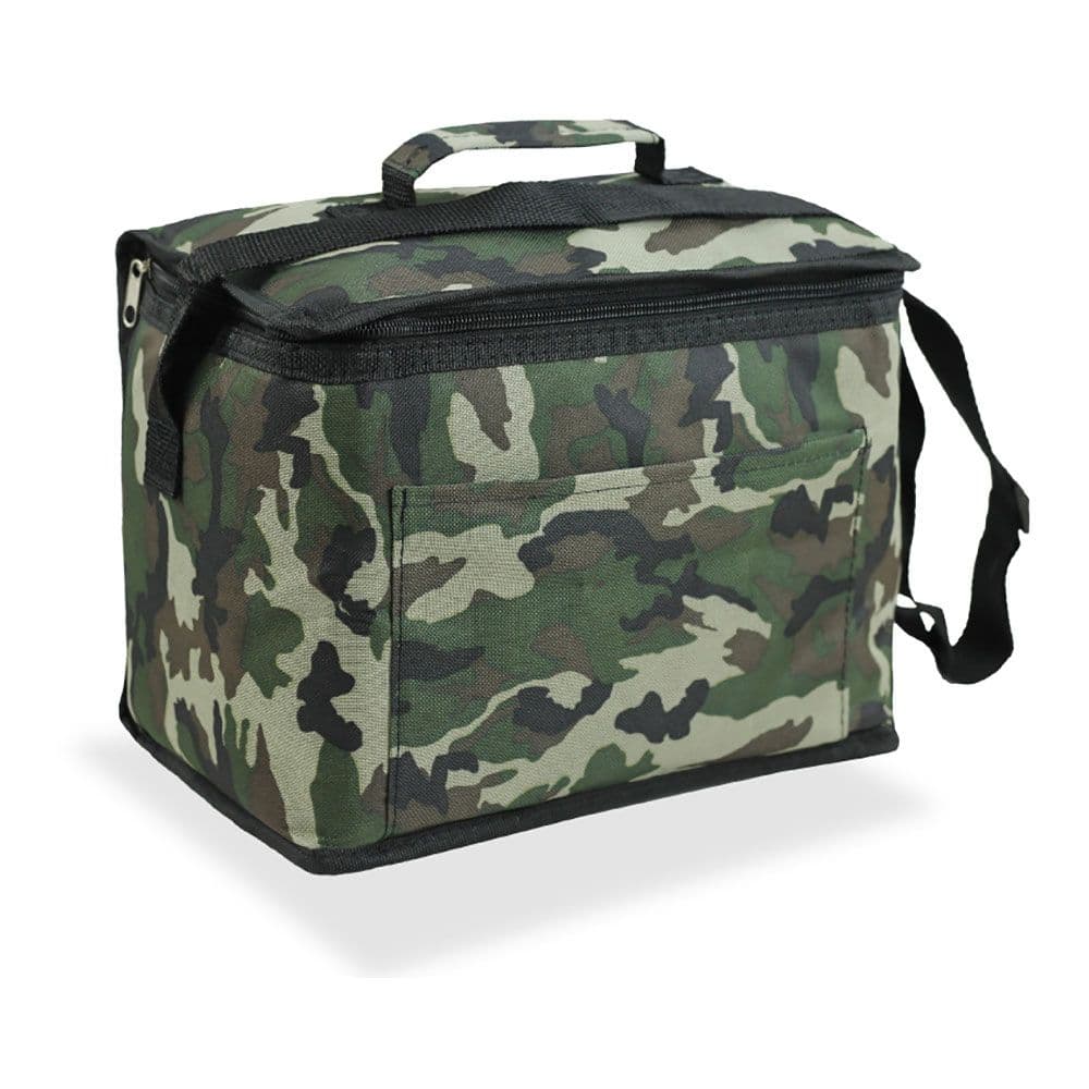 NEVERA TIPO BOLSA 10 l DISEÑO CAMUFLAJE CON RIBETE Y ASA NEGRA, 28 x 22 x 16 cm