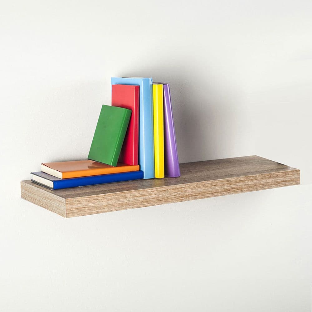 ESTANTERIA CON FIJACIÓN INVISIBLE 60 x 25 cm ROBLE BLANCO