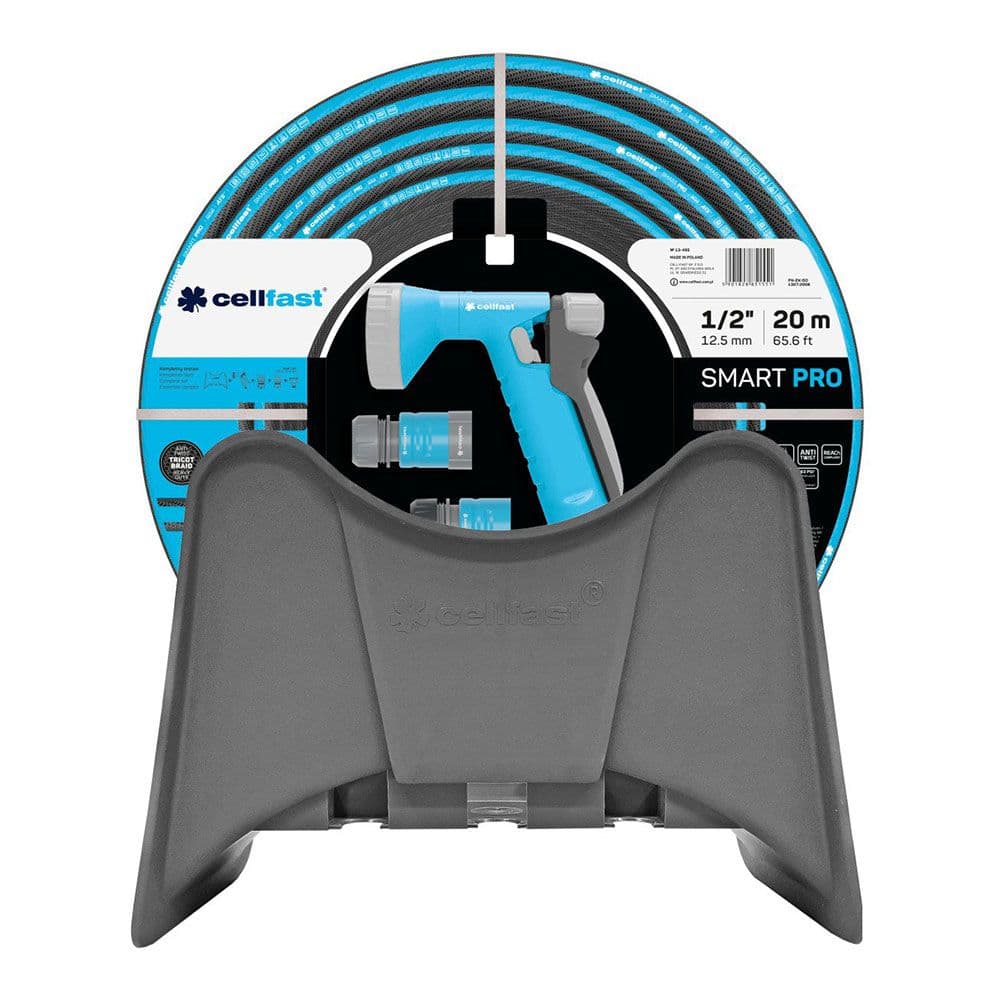 KIT MANGUERA DE JARDÍN SMART PRO Ø12,5 mm, ½ pulg, 20 m + COLGADOR MURAL