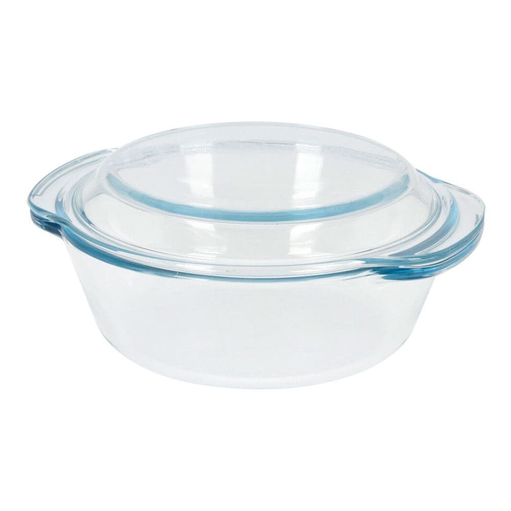 FUENTE REDONDA DE CRISTAL CON TAPA 1,5L Ø23,4 x 20,7 x10 cm