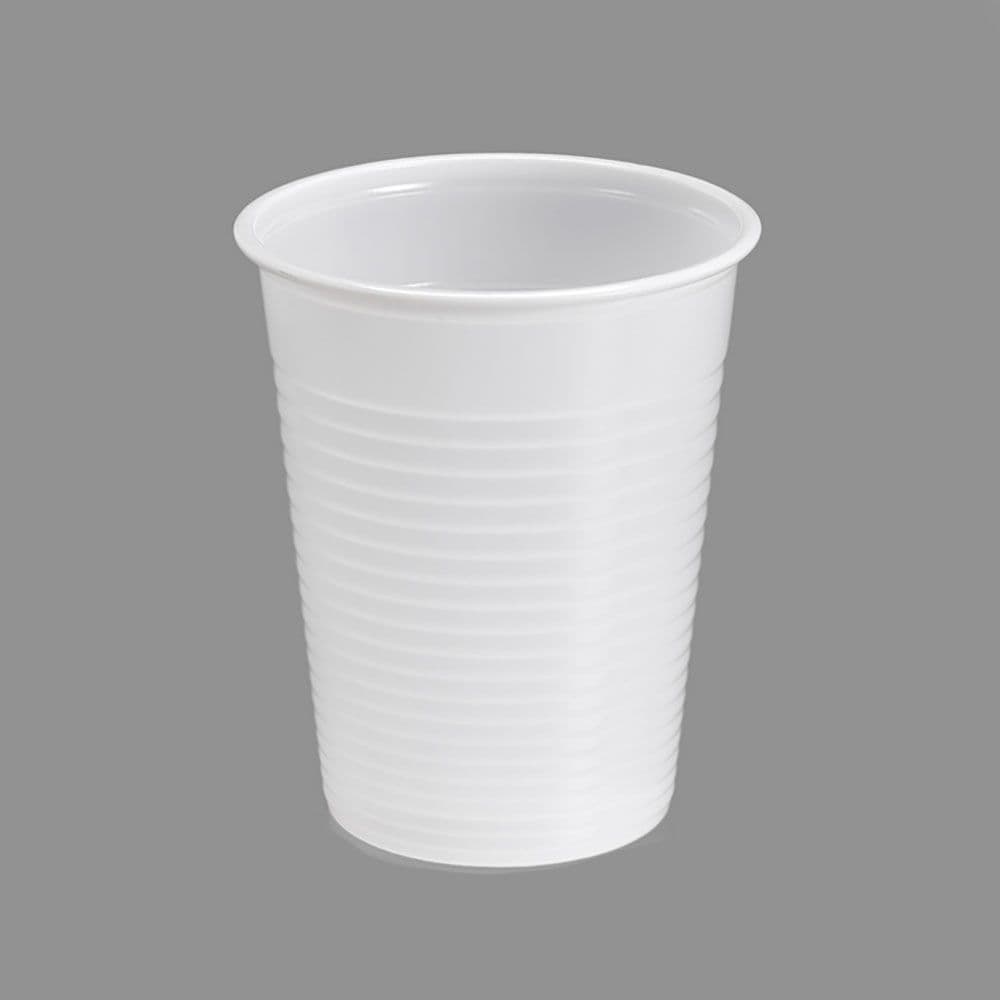VASOS DE PLÁSTICO BLANCOS 200cc, 25 uds