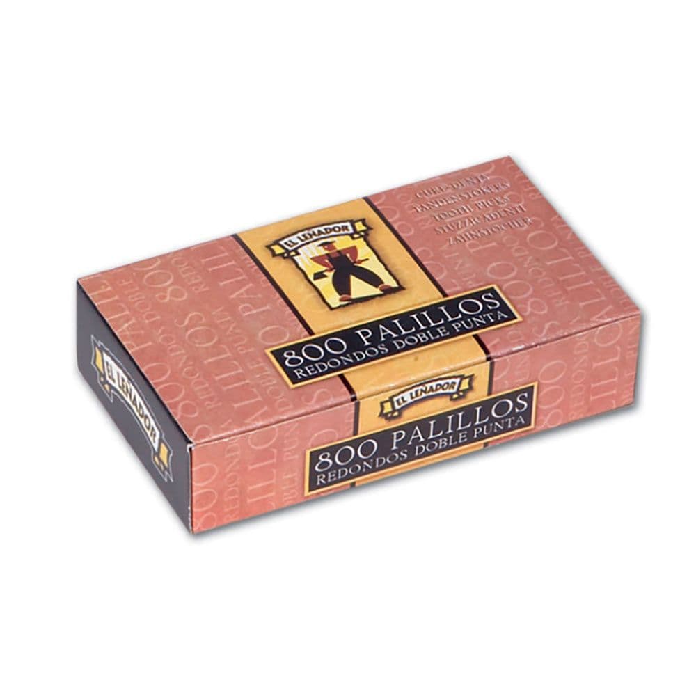 PALILLOS REDONDOS EL LEÑADOR CAJA DE CARTÓN CON 800 uds, EXPOSITOR 12 uds