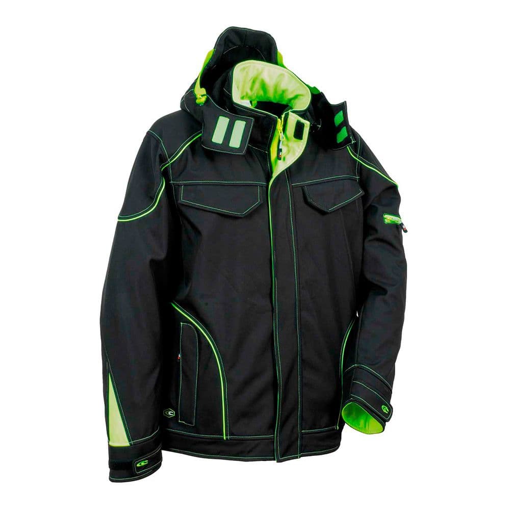 CAZADORA SOFTSHELL TECKA NEGRO LIME TALLA 58