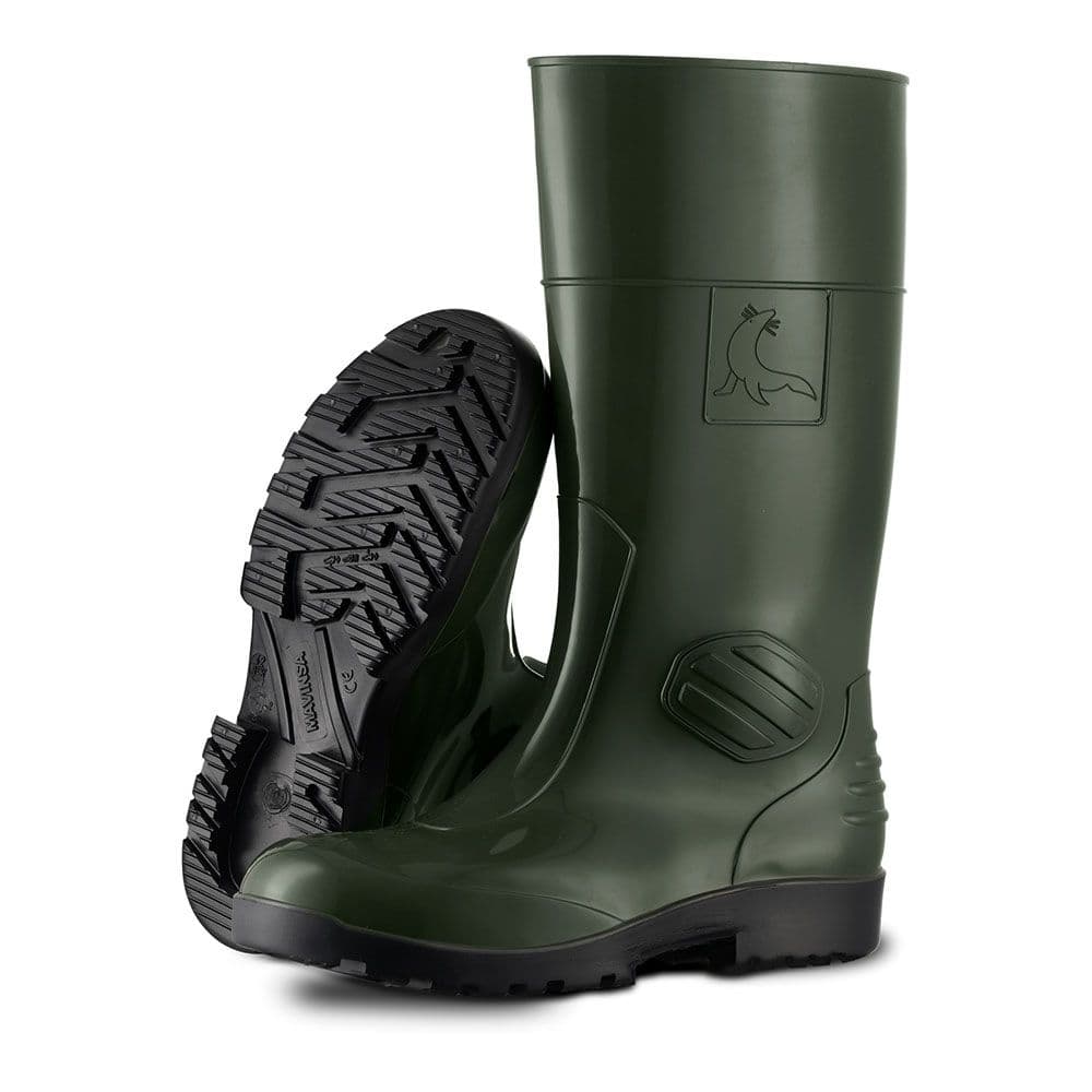 BOTA DE AGUA CON SEGURIDAD S5 SRC COLOR VERDE Y NEGRO TALLA 45