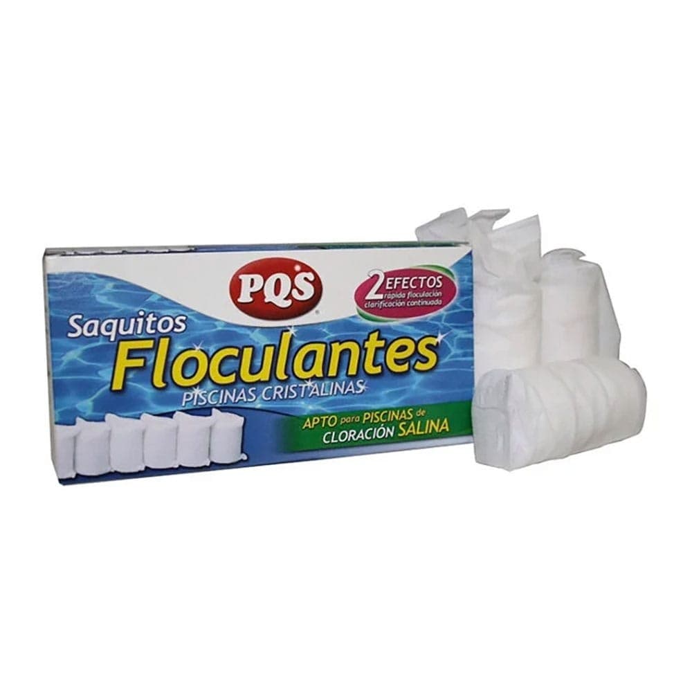 FLOCULANTE CLARIFICANTE CARTUCHOS, ESPECIAL CLORACIÓN SALINA, SAQUITOS DE 125 g, ESTUCHE DE 4 uds