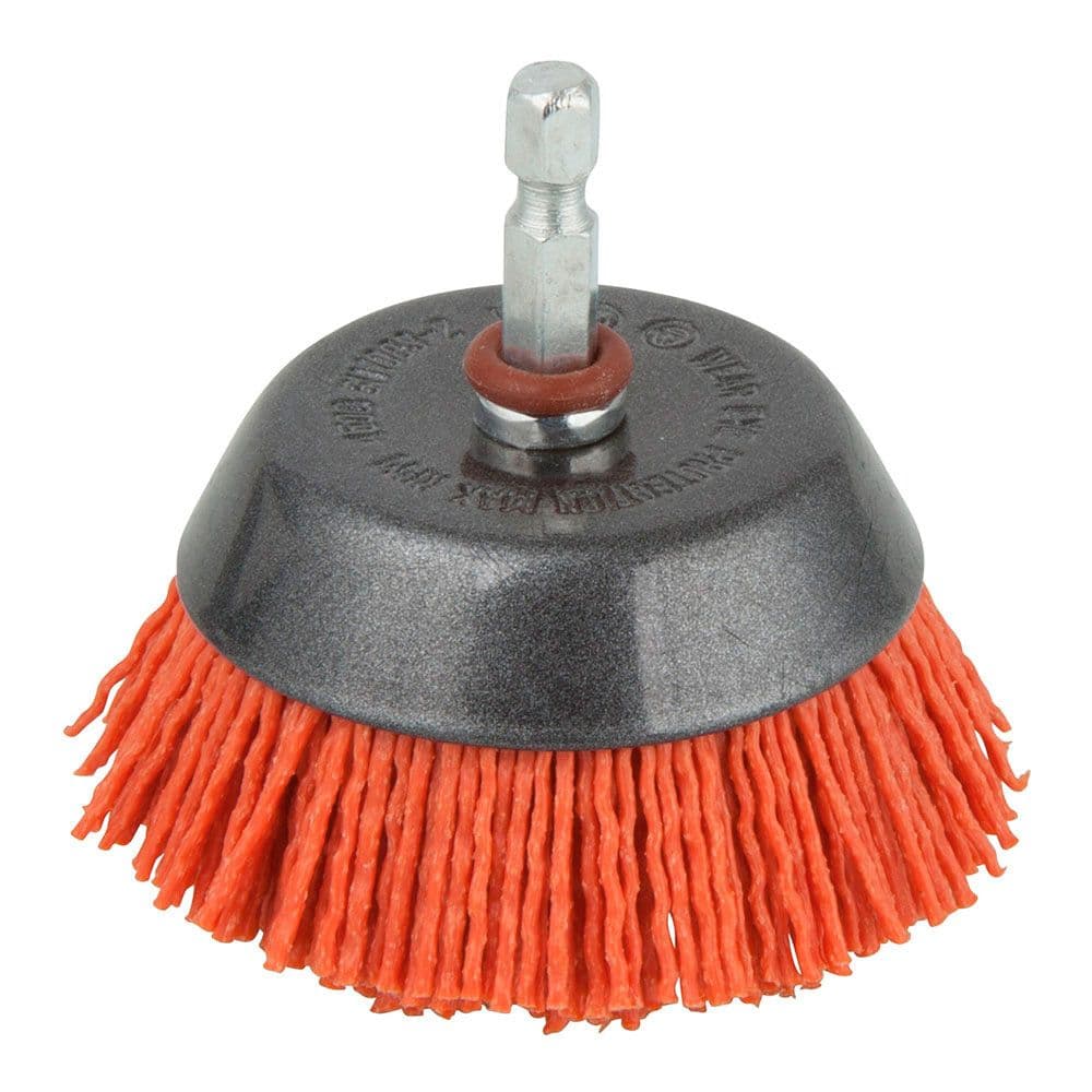 CEPILLO DE COPA DE NYLON, VÁSTAGO HEXAGONAL ¼ pulg, Ø65 mm