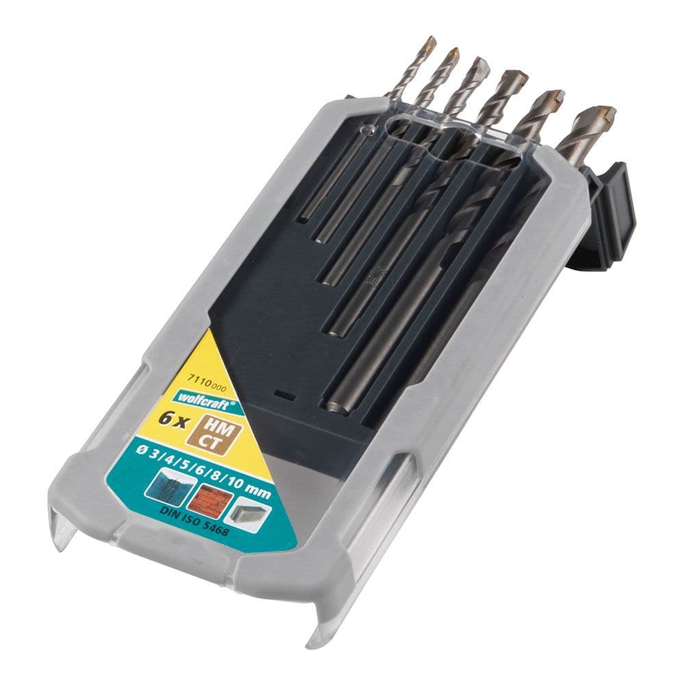 BROCA ESPECIALES PARA HORMIGÓN, JUEGO DE 6 PIEZAS Ø3,00 - Ø10,00 mm