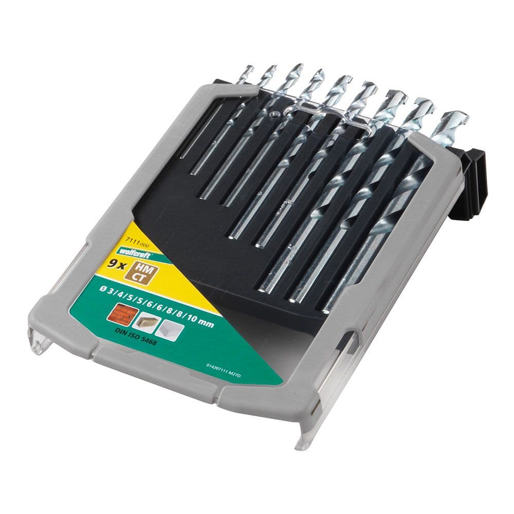 BROCA PARA PIEDRA, JUEGO DE 9 PIEZAS, Ø3,00 - Ø10,00 mm