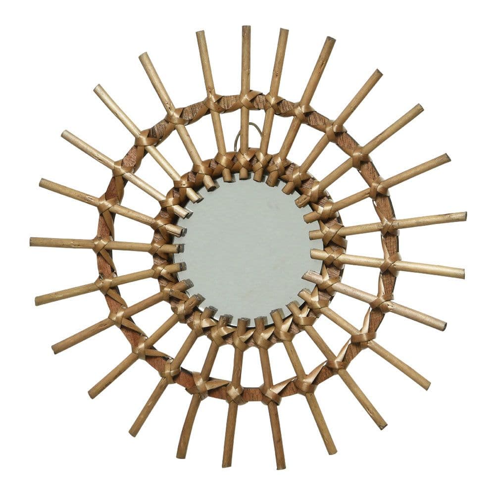 ESPEJO DE MIMBRE CON FORMA DE SOL, MODELOS VARIADOS, Ø40 x 2,5 cm