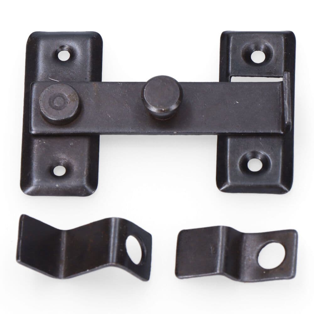 PESTILLO REVERSIBLE HIERRO ZINC NEGRO 8cm