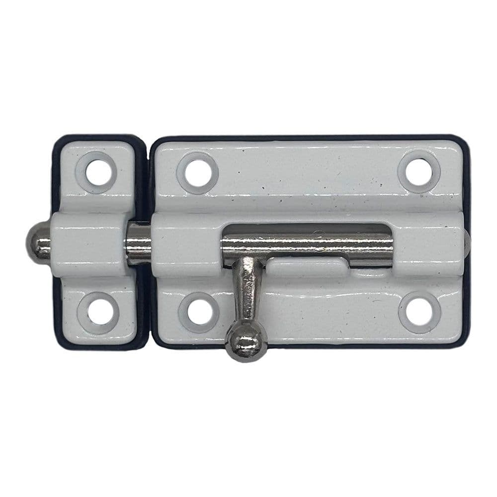 PASADOR CERROJO BASE PLÁSTICA. 50 mm BLANCO