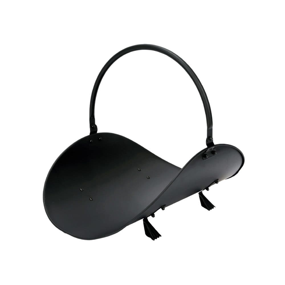 CESTA METÁLICA PARA LEÑA COLOR NEGRO 48 x 35 x 38 cm