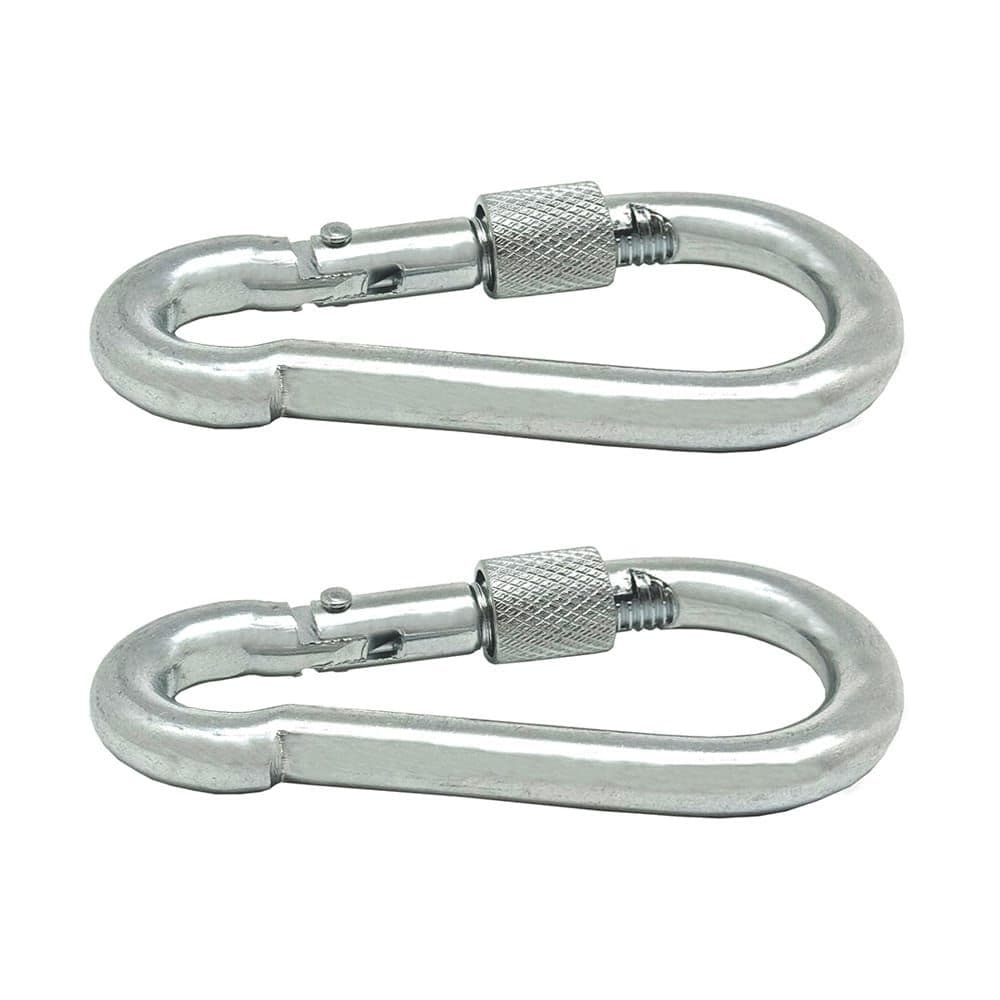 MOSQUETÓN BOMBERO CON SEGURO, MSQ02, ACERO GALVANIZADO, 6 x 60 mm. 2 unidades