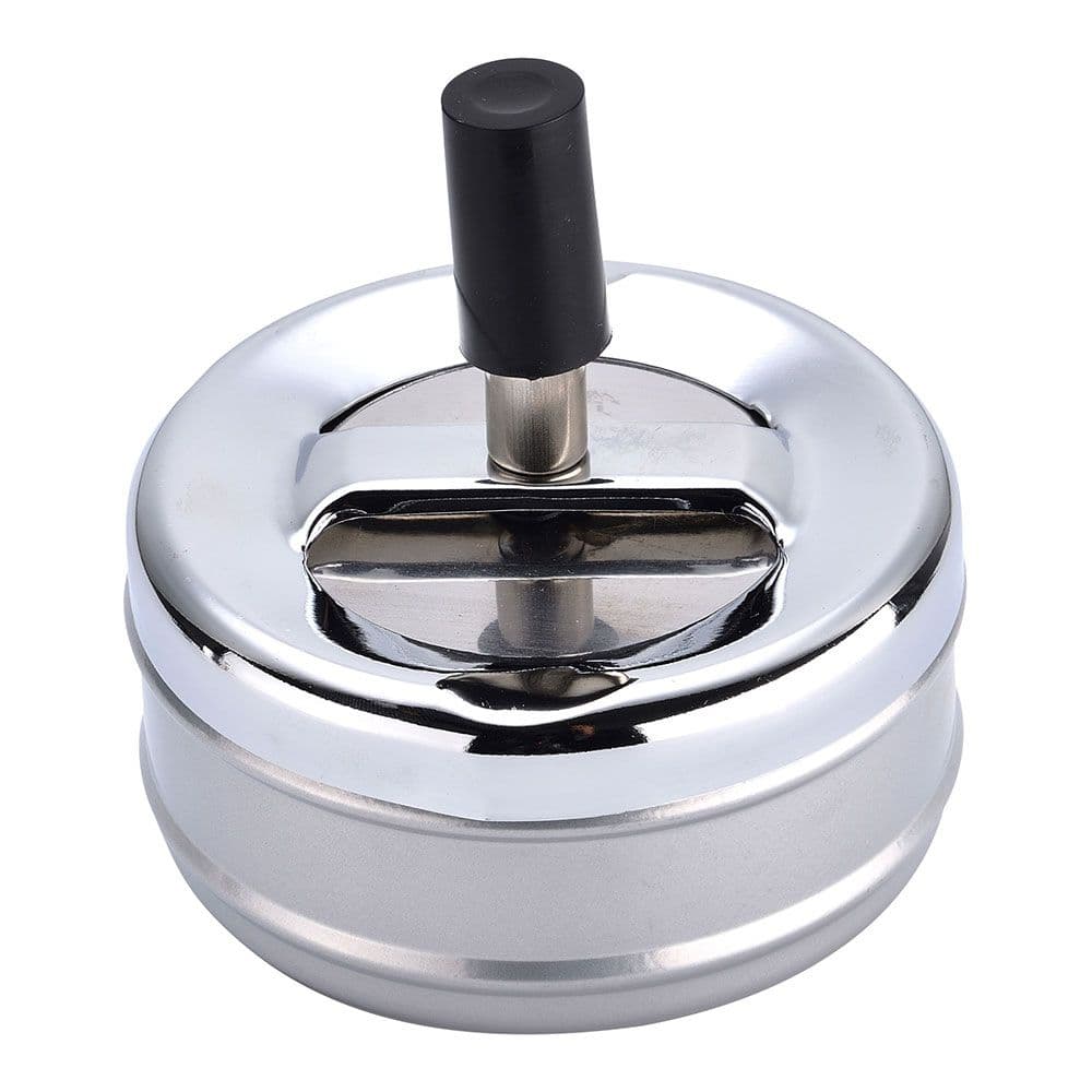 CENICERO METAL CON TAPA GIRATORIA, Ø 9,5 x 9,5 cm