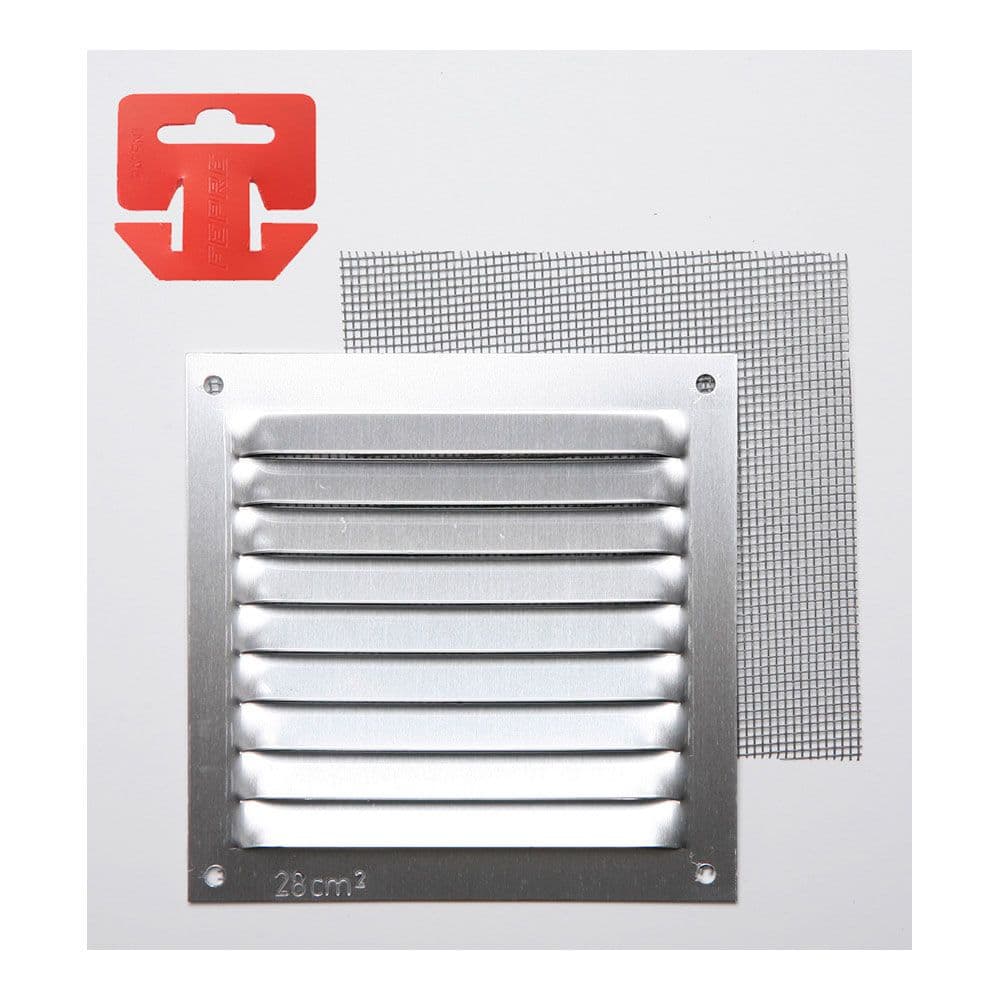 REJILLA CON MOSQUITERA. ALUMINIO 0.6 NATURAL 100x100mm (G)