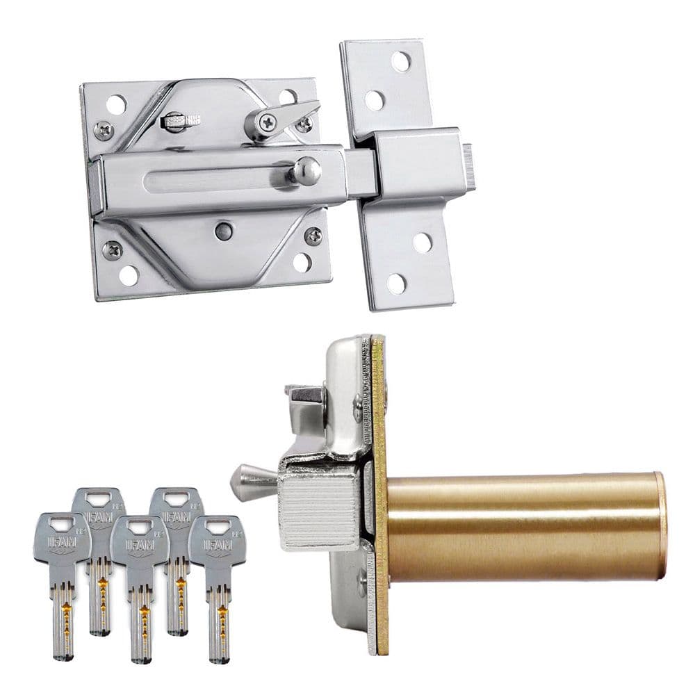 CERROJO CS88SC M50. ACABADO CROMO SATINADO. CILINDRO 50mm. CON 5 LLAVES DE SEGURIDAD. IFAM