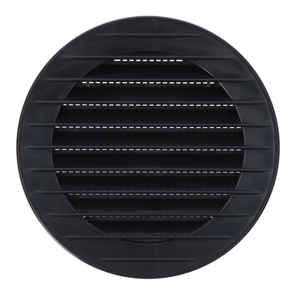 REJILLA VENTILACIÓN REDONDA EMPOTRABLE CON MOSQUITERA Ø90mm ABS GRIS ANTRACITA