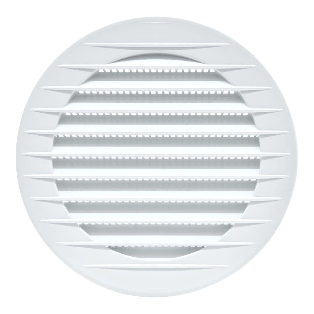 REJILLA VENTILACIÓN REDONDA EMPOTRABLE CON MOSQUITERA Ø100mm ABS BLANCA