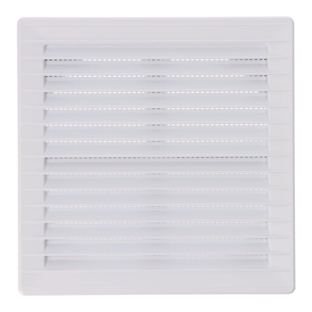 REJILLA VENTILACIÓN CUADRADA EMPOTRABLE AJUSTABLE Ø 80-150 CON MOSQUITERA 170x170x11,5mm ABS BLANCA