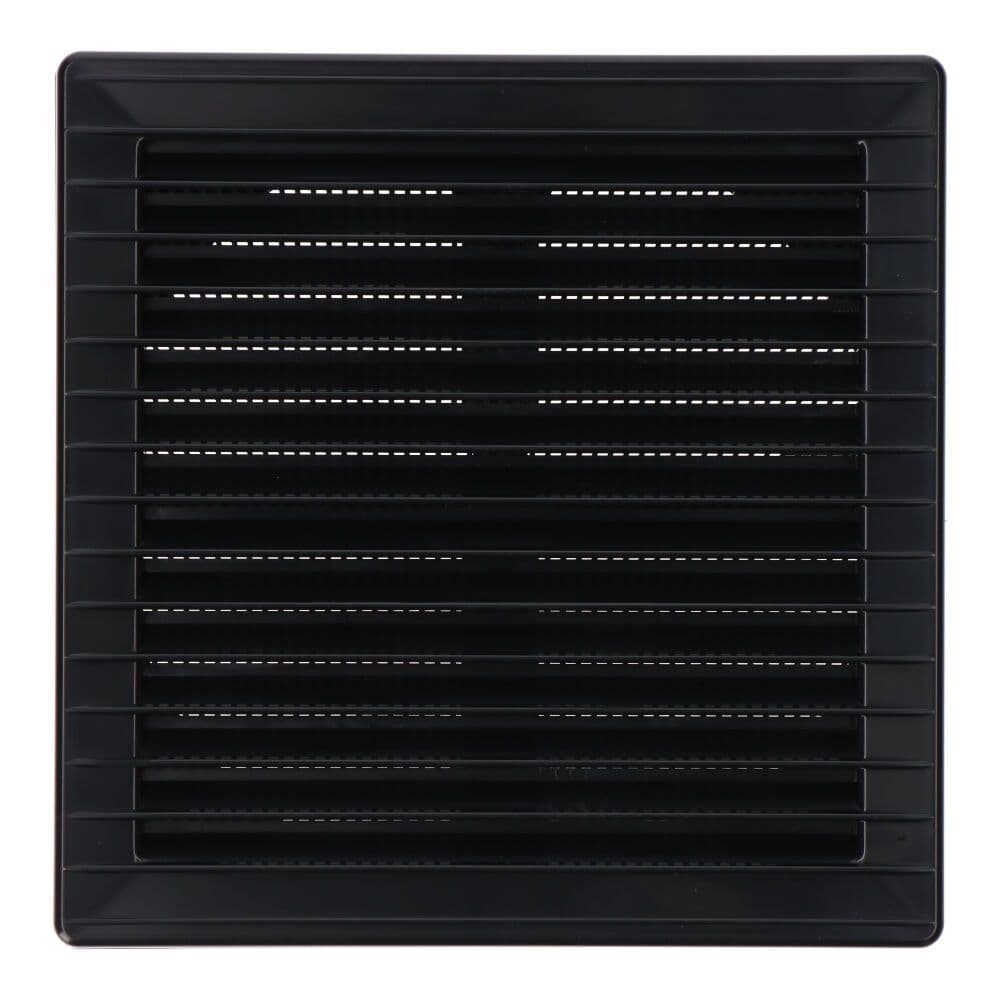 REJILLA VENTILACIÓN CUADRADA EMPOTRABLE AJUSTABLE Ø 80-150 CON MOSQUITERA 170x170x11,5mm ABS GRIS ANTRACITA