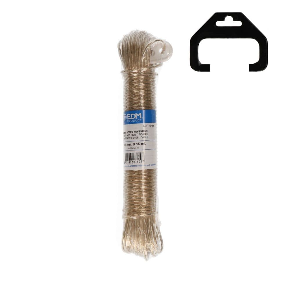 CABLE ACERO PLASTIFICADO ORO 15 m