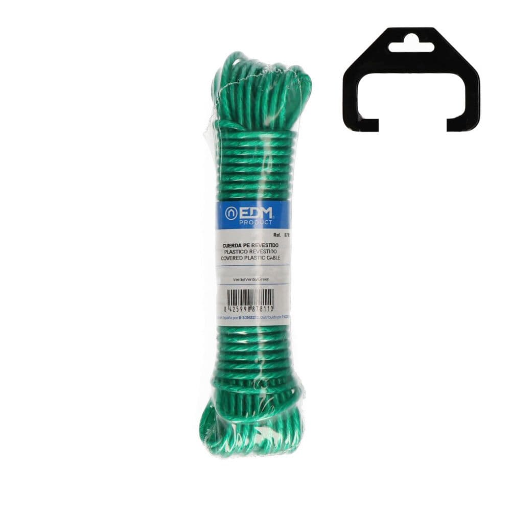 CUERDA PLÁSTICO VERDE REVESTIDO PVC TENDEDERO 10 m