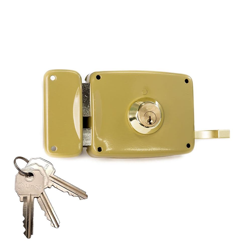 CERRADURA SOBREPONER CON CILINDRO 5125A ENTRADA 100mm. MANO IZQUIERDA 95125AHE10I LINCE