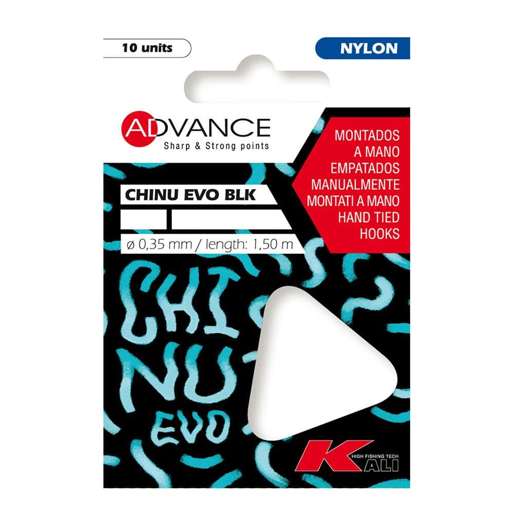 PAQUETE 10 ANZUELOS CHINU EVO BLK 6 Ø0,24 mm 1,50 m