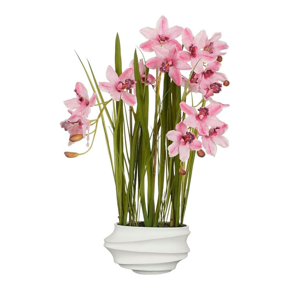 MACETA CYMBIDIUM ORQUIDEA BARCO ROSA, 40 x 49 x 81 cm